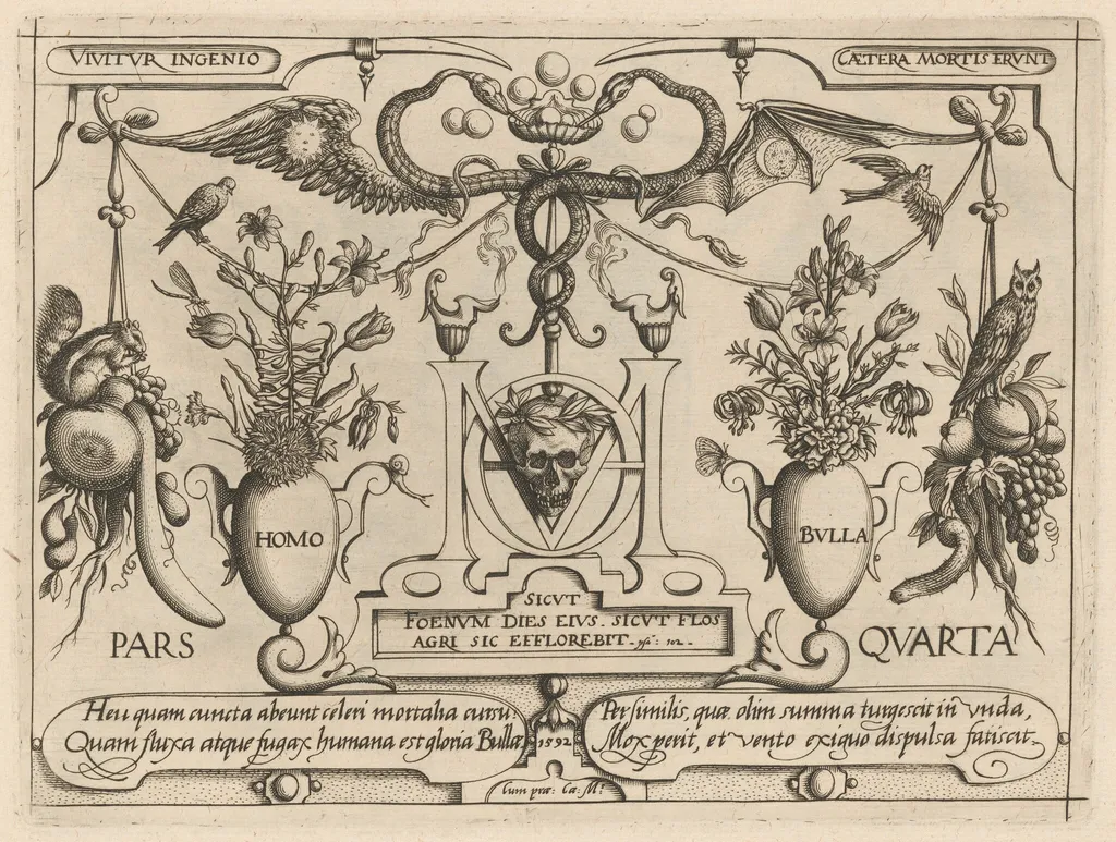 Archetypa studiaque patris Georgii Hoefnagelii [Part 4, Title Page], by Jacob Hoefnagel, ink, 1592