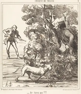 Ne tirez pas!!!, by Honoré Daumier, ink, 1865