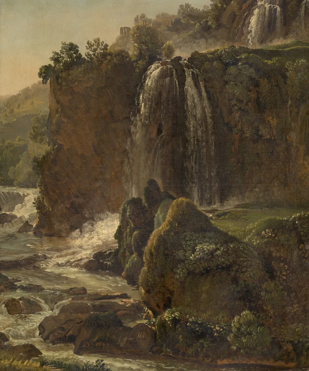 Tivoli Waterfall, by Simon Denis, oil, 1797