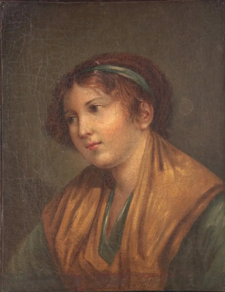 Busto de niña, by Jeanne-Philiberte Ledoux, oil, 1813