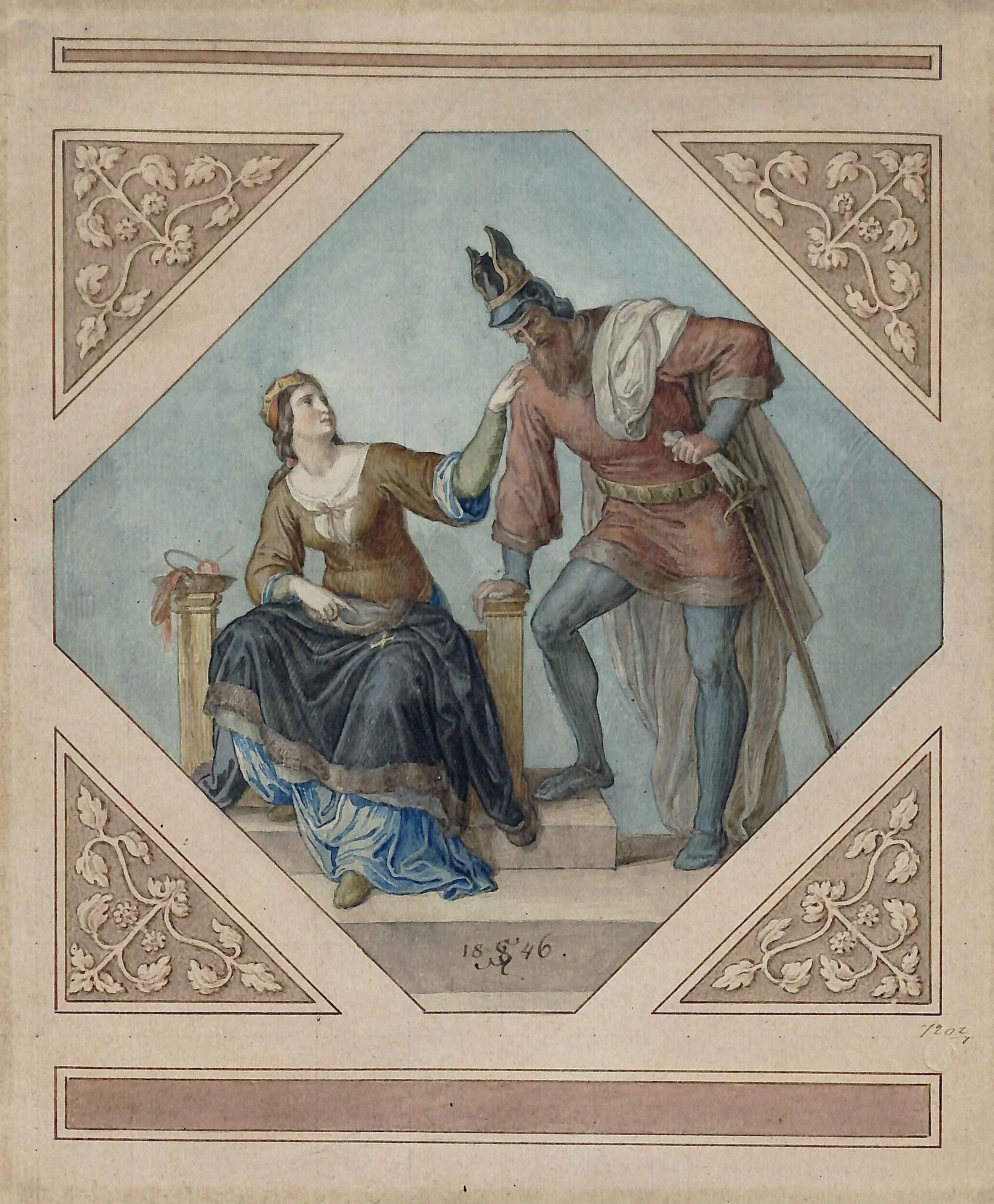 Chriemhilda and Hagen, detail