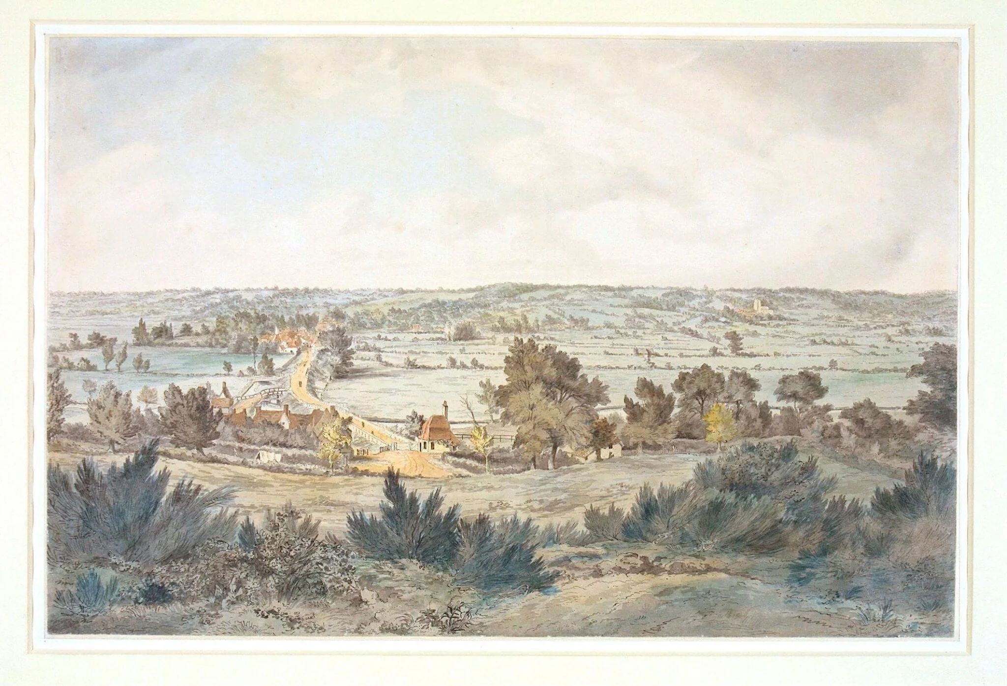 The Valley of the Stour, with Stratford St Mary in the distance, detail