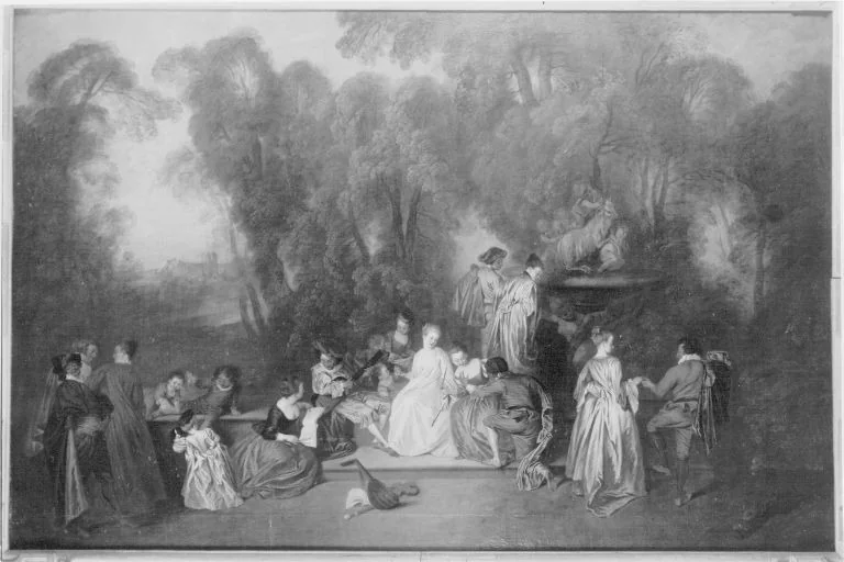 Gesellschaft im Park, detail