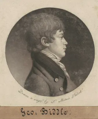 George Washington Biddle, by Charles B. J. Févret de Saint-Mémin, ink, 1801