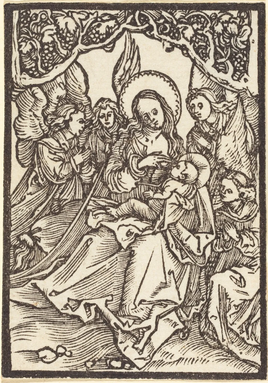The Virgin Nursing the Christ Child  with Four Angels, by Albrecht Dürer, ink, 1500