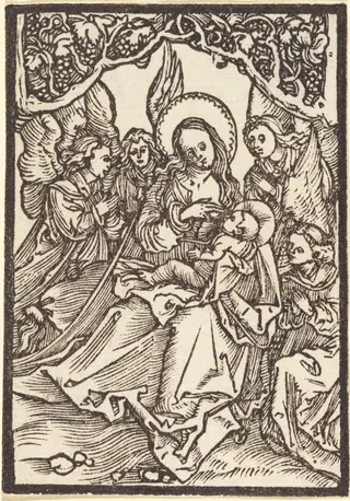 The Virgin Nursing the Christ Child  with Four Angels, by Albrecht Dürer, ink, 1500