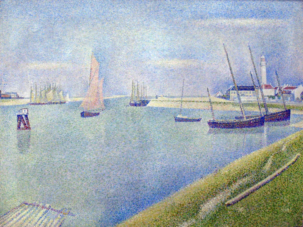 The Gravelines Channel, towards the sea, by Georges Seurat, oil