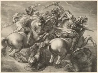 The Fight for the Standard, by Gerard Edelinck, ink, 1662