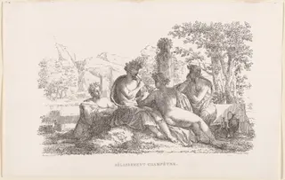 Délassement champêtre (Sylvan Leisure), by Philippe-Auguste Hennequin, ink, 1825