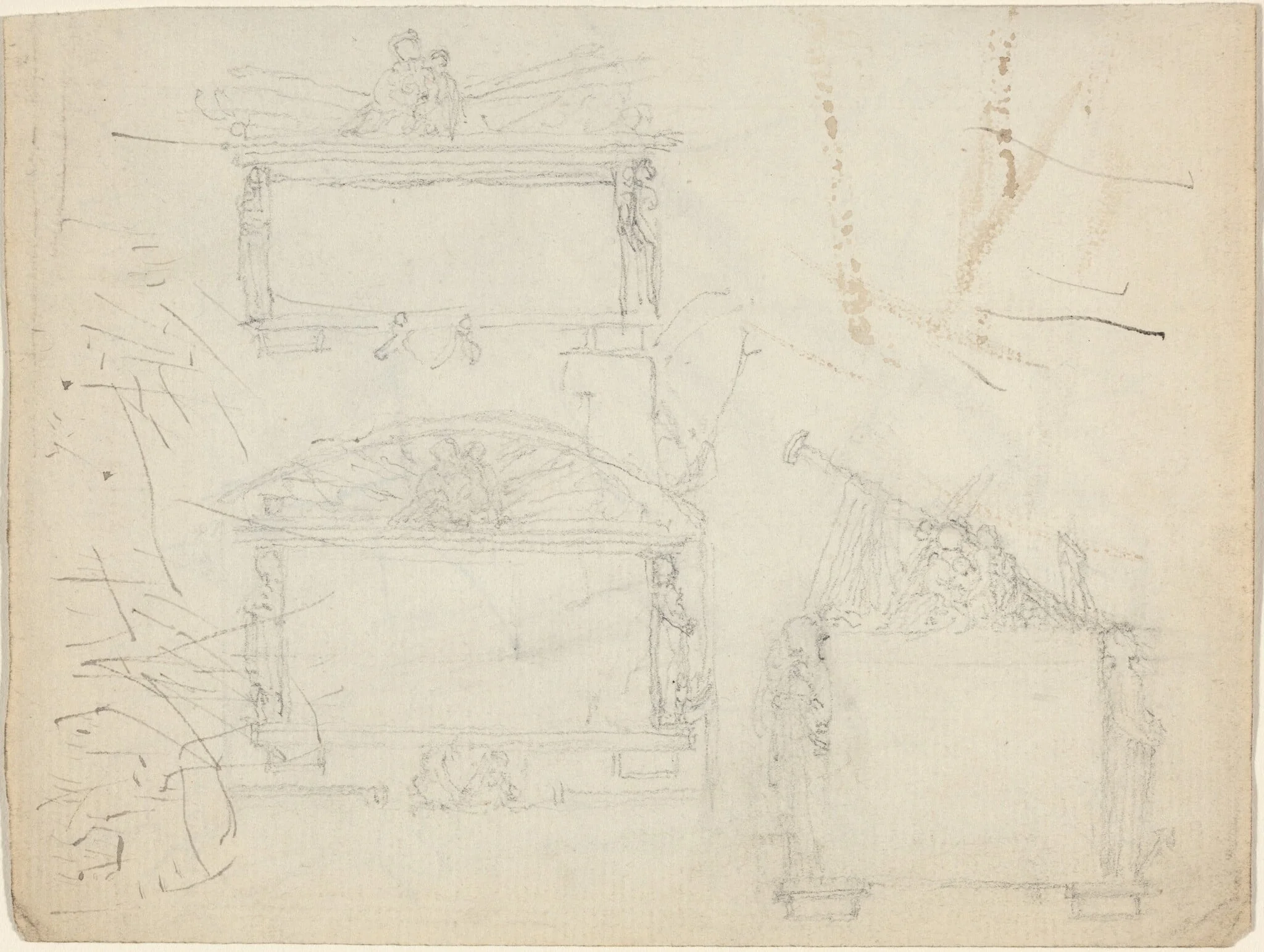 Designs for Monuments [recto and verso], detail