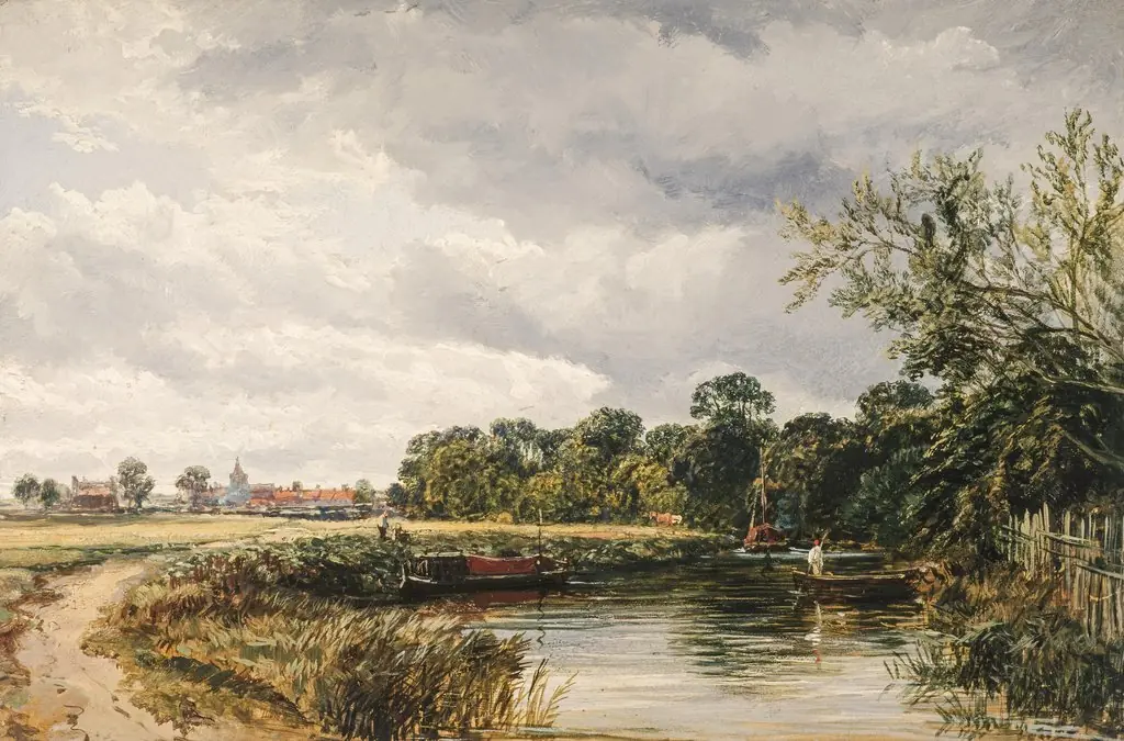 An English Canal Scene, by Samuel Bough, unspecified, 1854