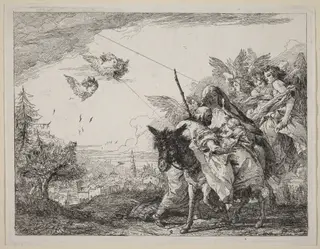 Joseph, Standing, Adores the Child, by Giovanni Domenico Tiepolo, ink, 1753