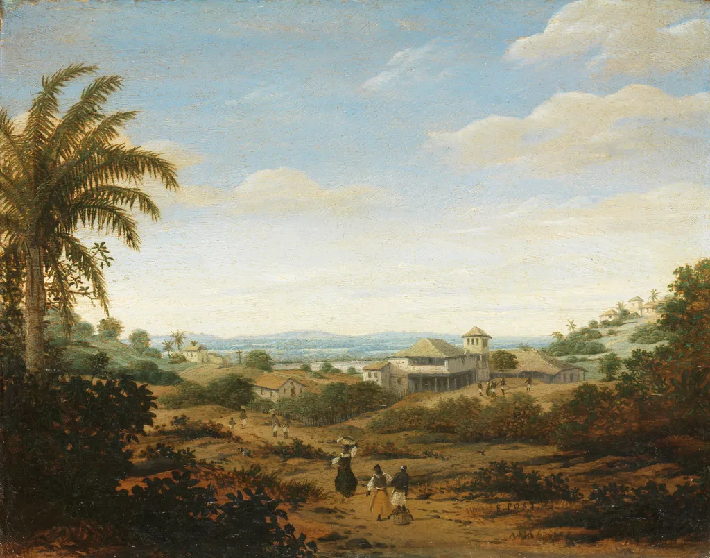 Landscape by the Rio Senhor de Engenho, Brazil, by Frans Post, oil, 1675