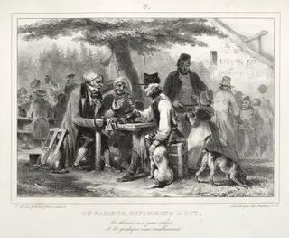 Album for 1832:  Un famous diplomat à dit..., by Auguste Raffet, 1832