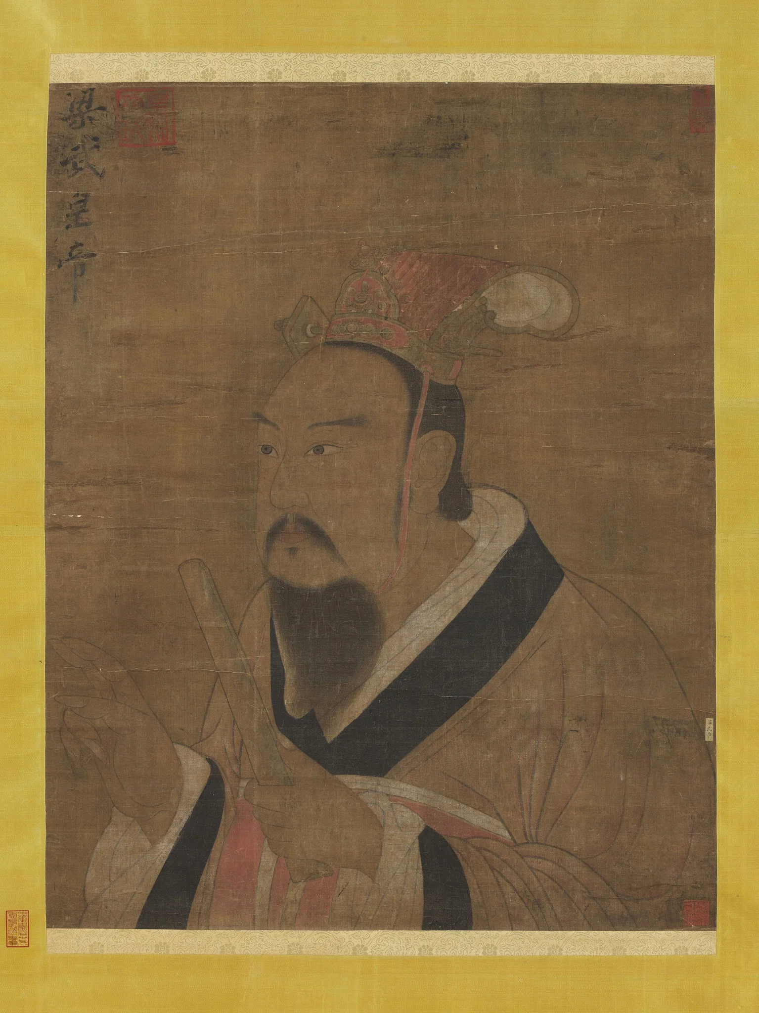 梁武帝半身像, detail
