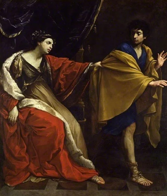 Joseph and Potiphar's wife, detail