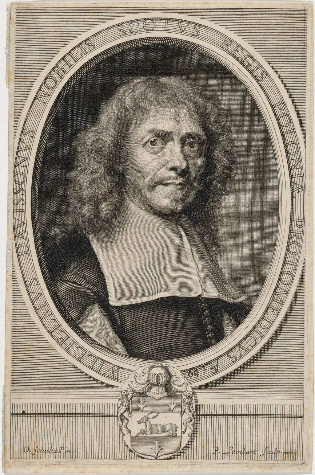 Dr. William Davison, Scotch Chemist and Physician in Paris, by David Loggan, ink, 1668