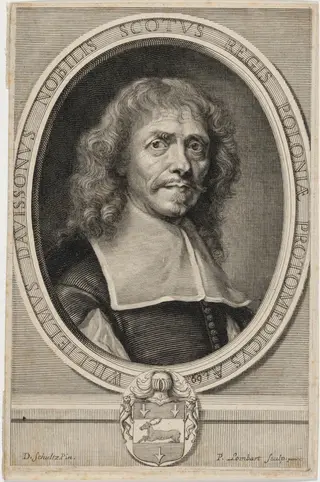 Dr. William Davison, Scotch Chemist and Physician in Paris, by David Loggan, ink, 1668