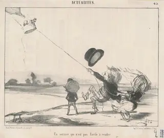 Un service ... pas facile a rendre, by Honoré Daumier, ink, 1852