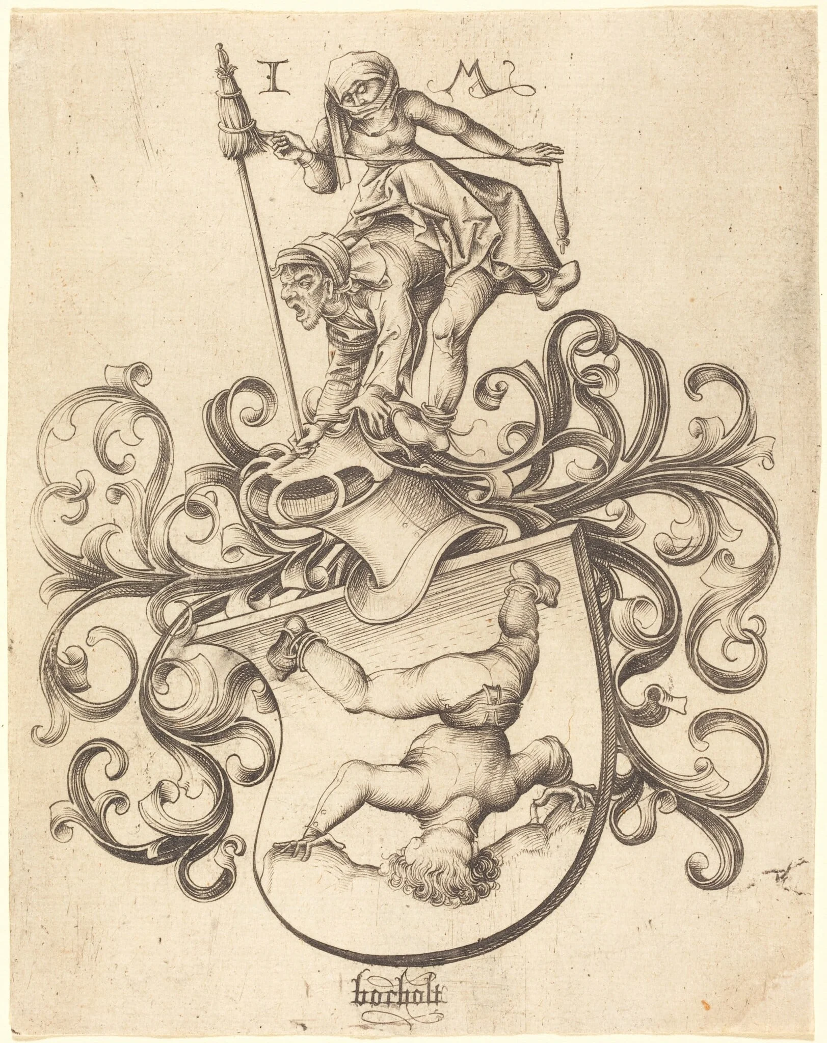 Coat of Arms with Tumbling Boy, detail