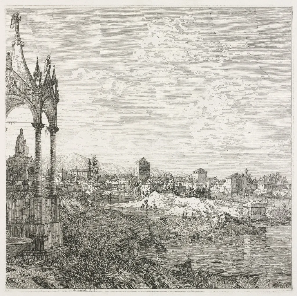 Views:  The Sepulcher of a Bishop, by Canaletto, 1740