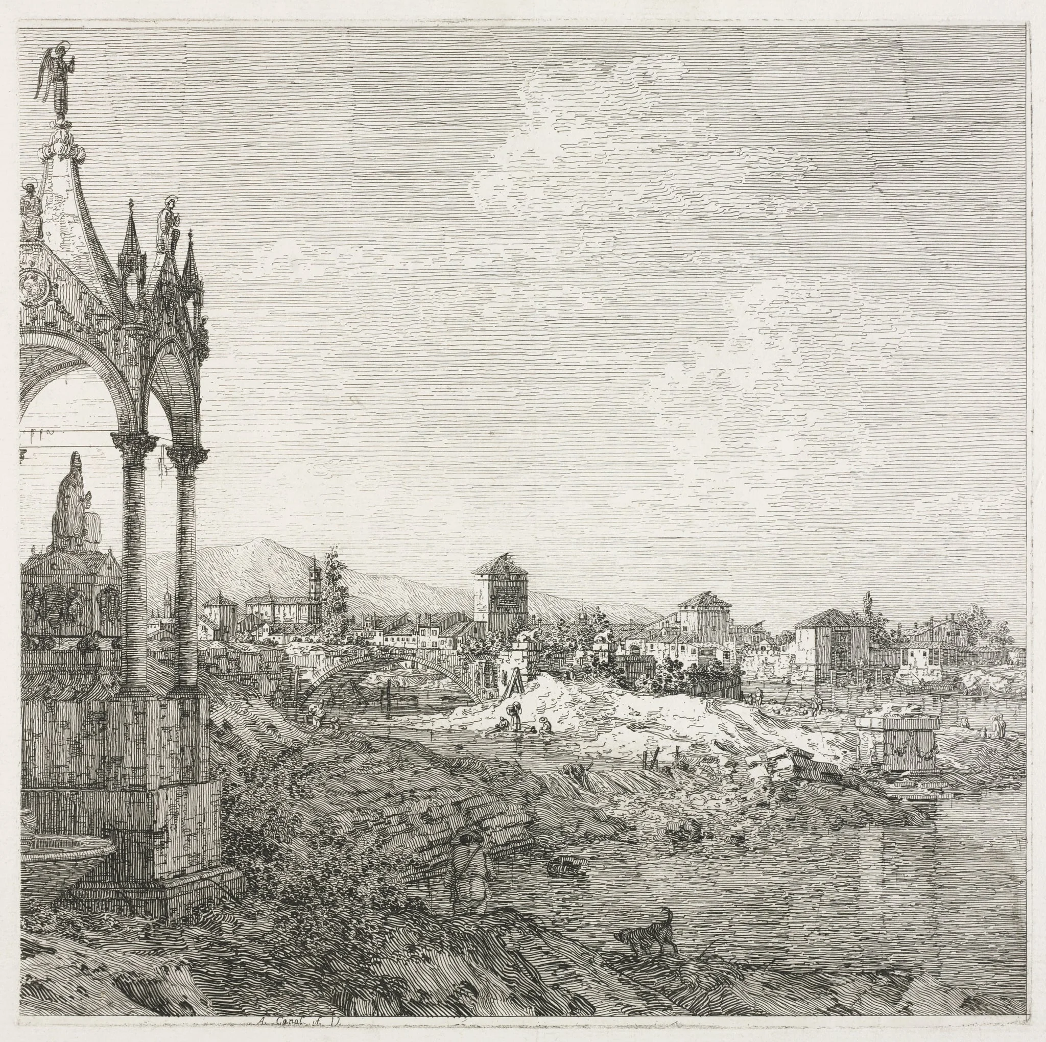 Views: The Sepulcher of a Bishop, detail