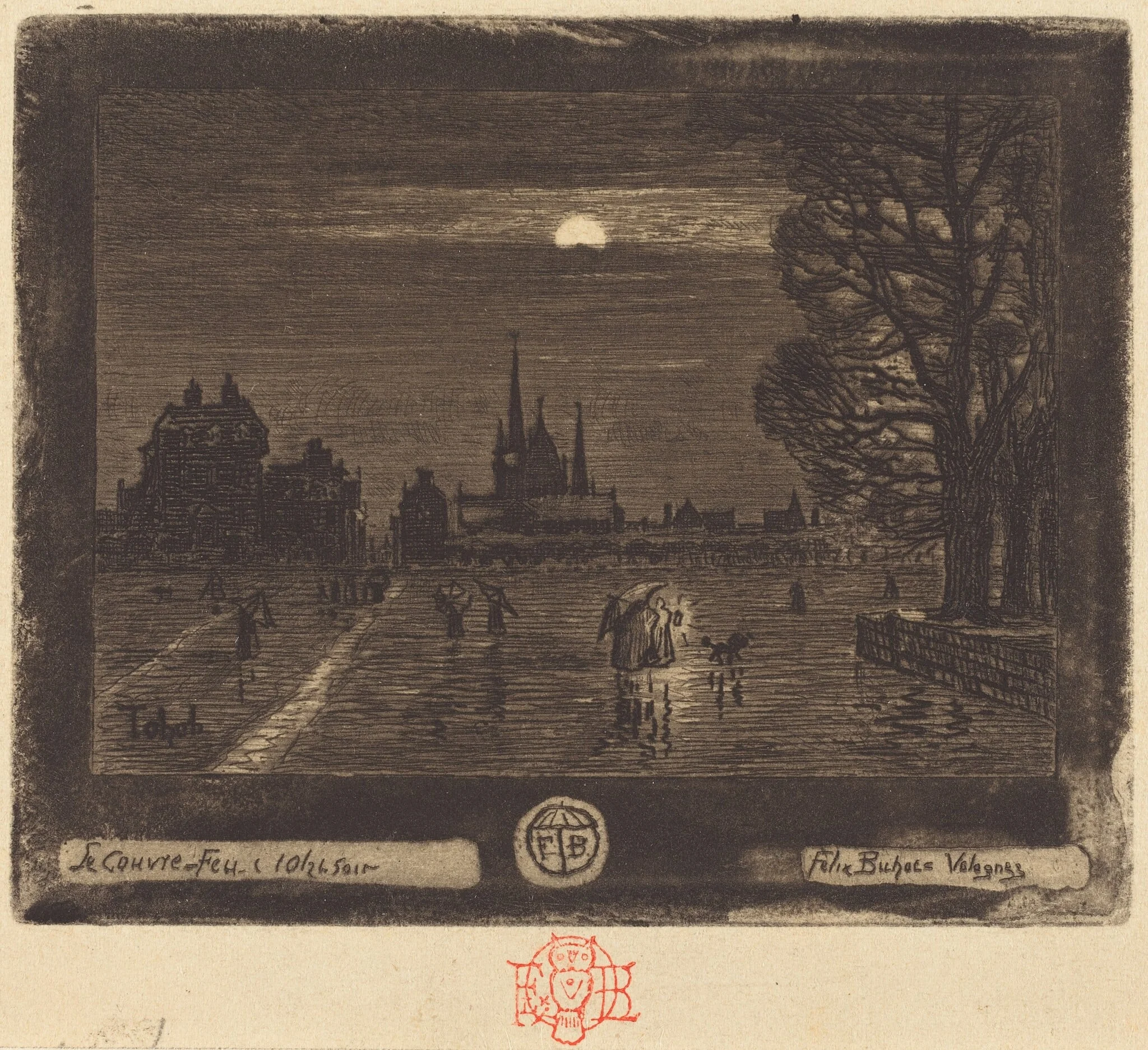 Le Couvre-Feu (The Curfew) [recto], detail