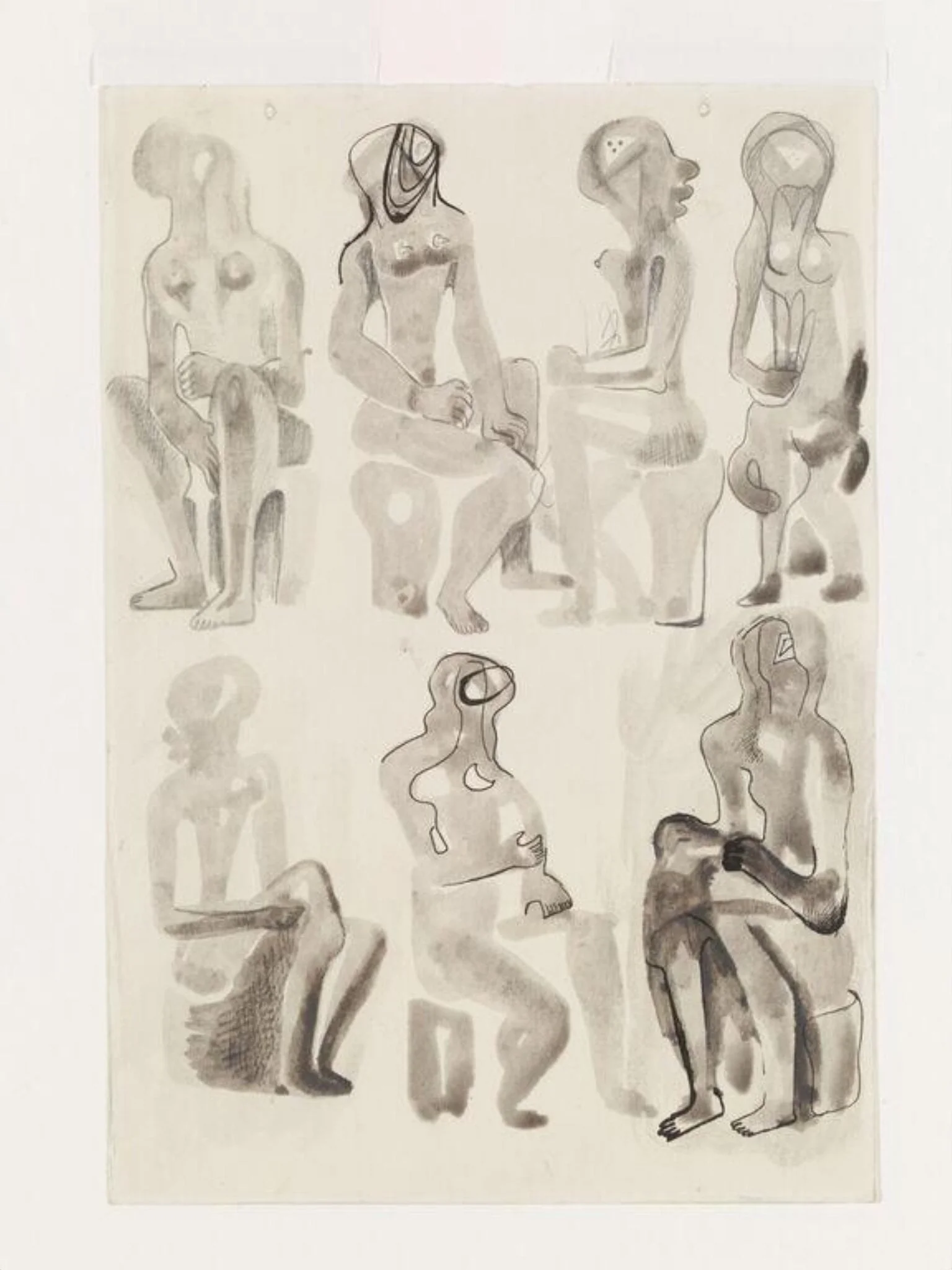 Ideas for Sculpture: Seated Figures, detail