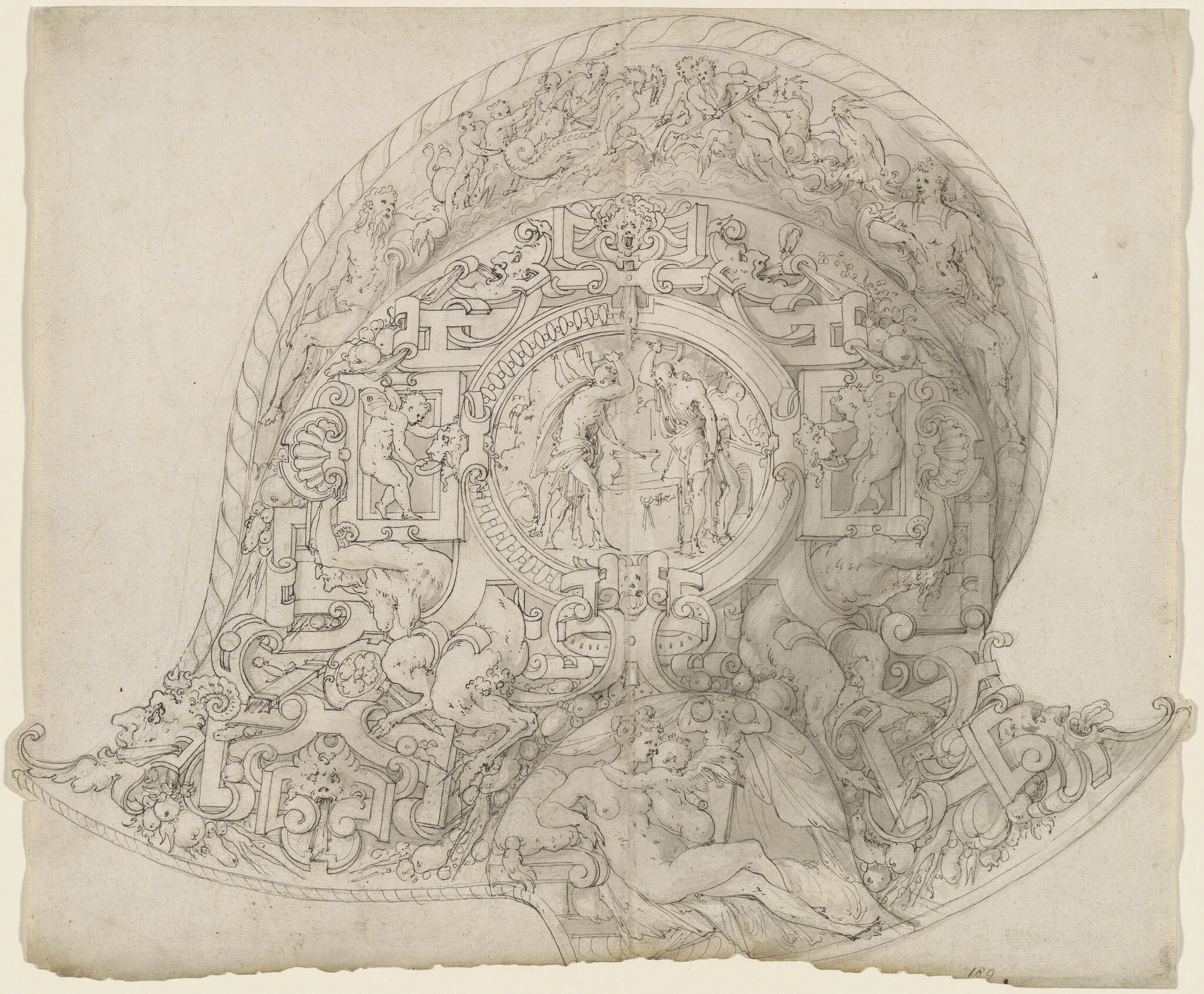 Design for a Burgonet Helmet, detail