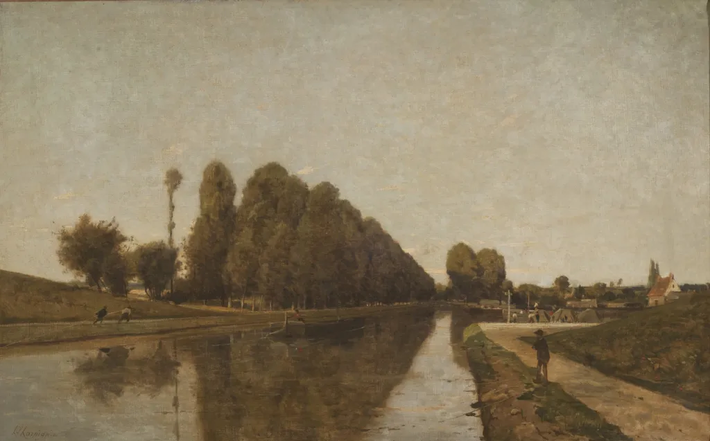 El Canal de Briare (Loire), by Henri Harpignies, oil, 1869