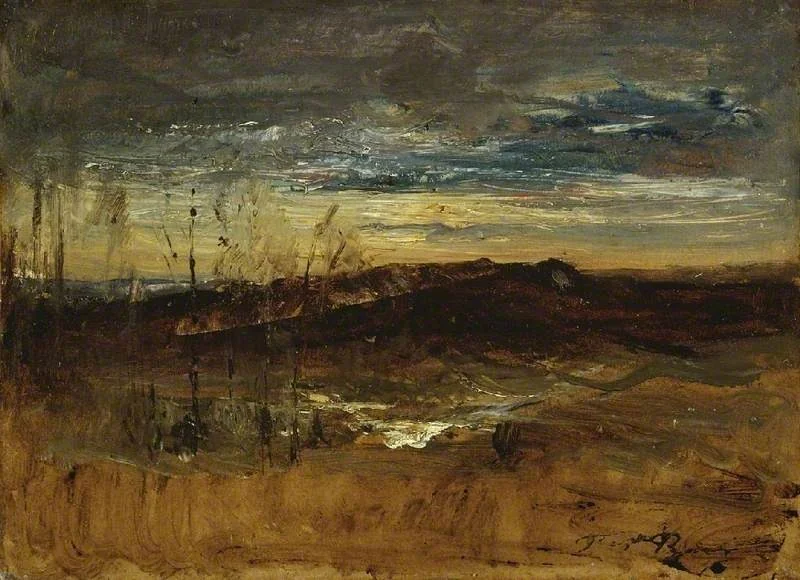 Paysage au coucher du soleil, detail