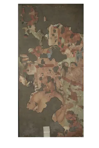 Copy of painting inside the caves of Ajanta (cave 9), by John Griffiths, oil, 1882