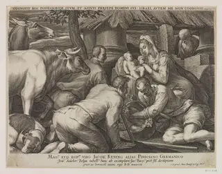 The Nativity and the Adoration of the Shepherds, by Jan Sadeler, 1550