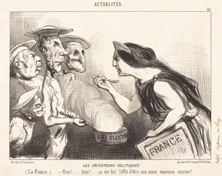 Les Fricoteurs politiques, by Honoré Daumier, ink, 1850