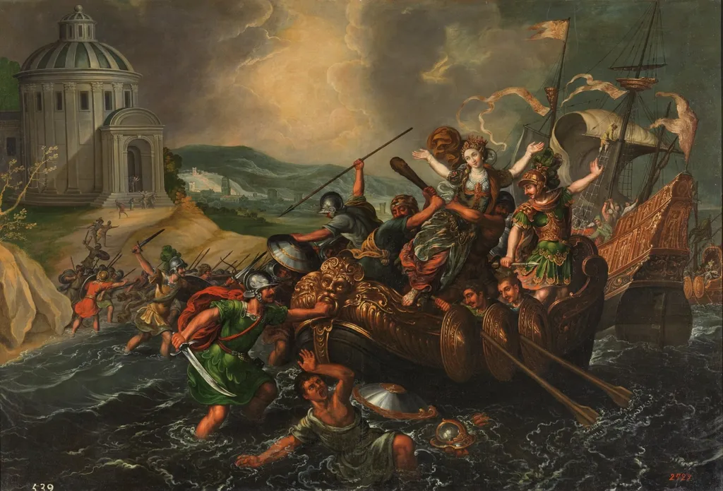 The Rape of Helen by Juan de la Corte, by Juan de la Corte, oil, 1601