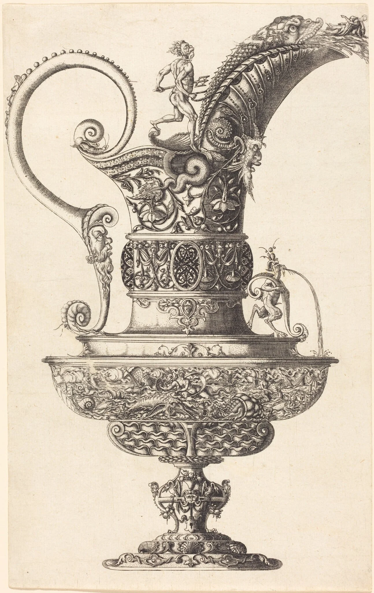 Jar with Neptune, detail
