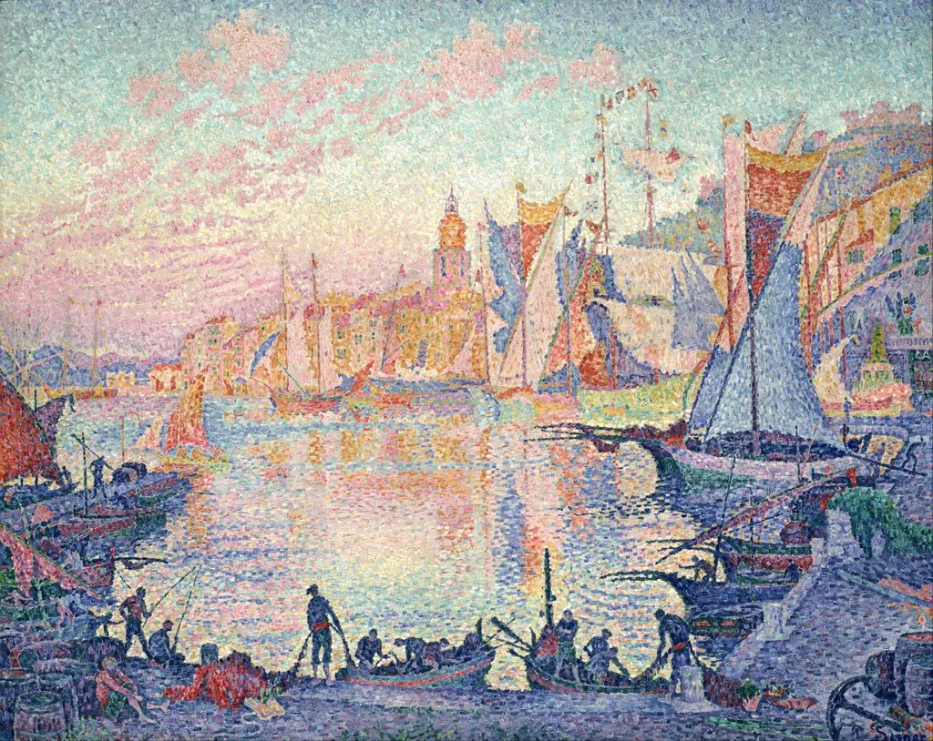 The Port of Saint-Tropez, by Paul Signac, oil, 1901
