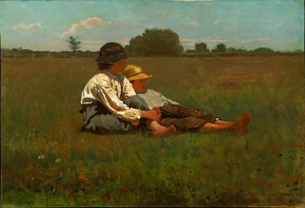 Boys in a Pasture, by Winslow Homer, oil, 1874