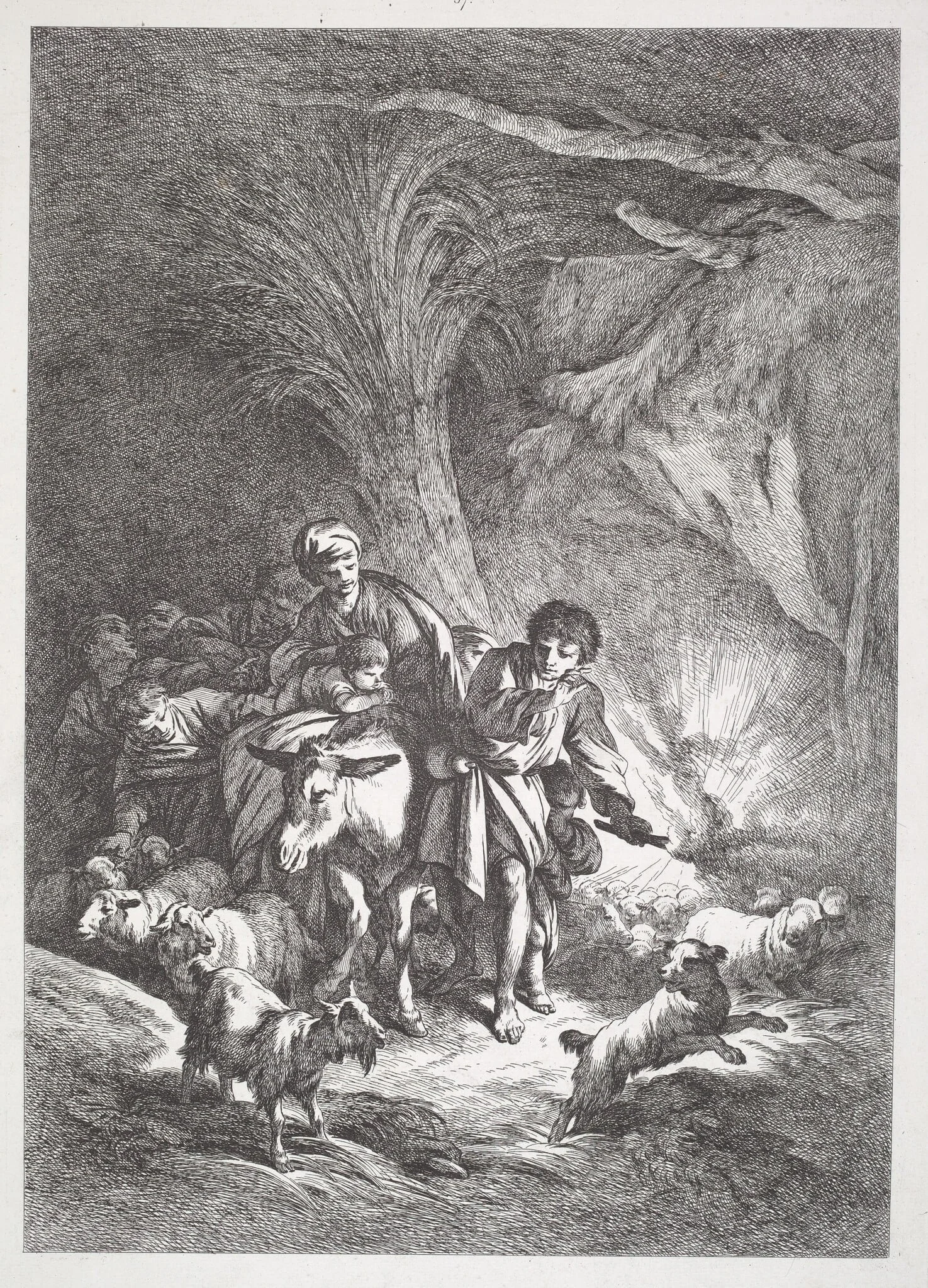 The Flight into Egypt, detail