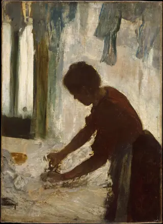 A Woman Ironing, by Edgar Degas, oil, 1873