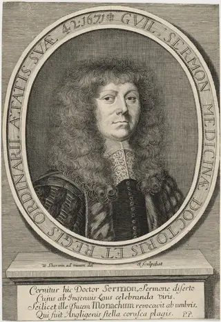 William Sermon, M.D., by William Sherwin, ink, 1671