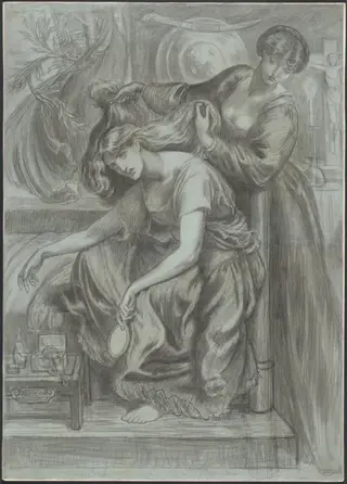 Desdemona's Death-Song, by Dante Gabriel Rossetti, chalk, 1879
