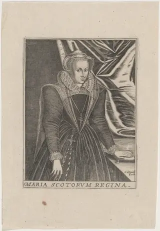 Mary, Queen of Scots, by Charles David, ink, 1619