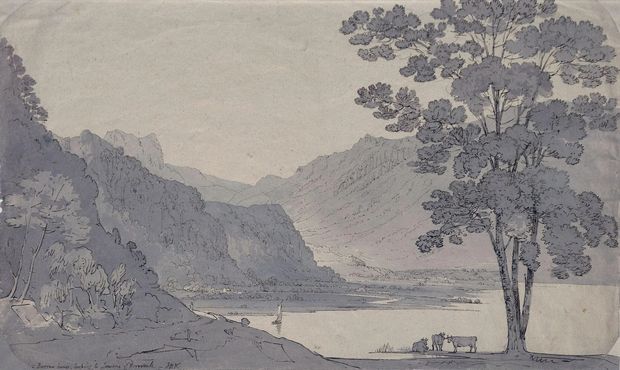 View looking down to Lodore and Borrowdale, detail