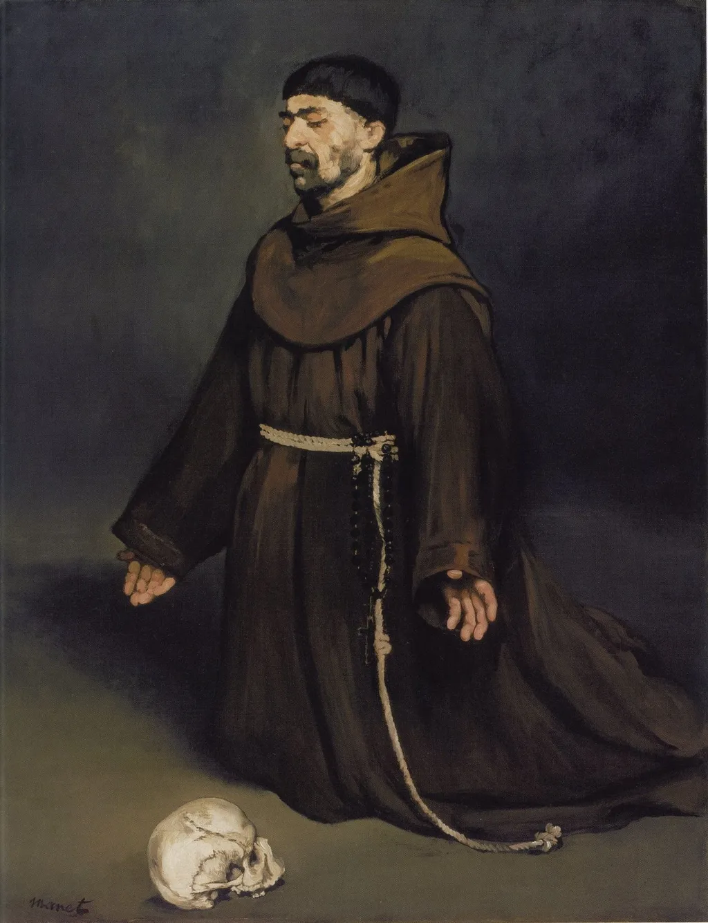 Monk in Prayer, by Edouard Manet, oil, 1865
