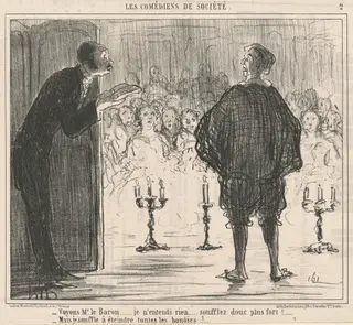 Voyons Mr. le Baron ..., by Honoré Daumier, ink, 1858