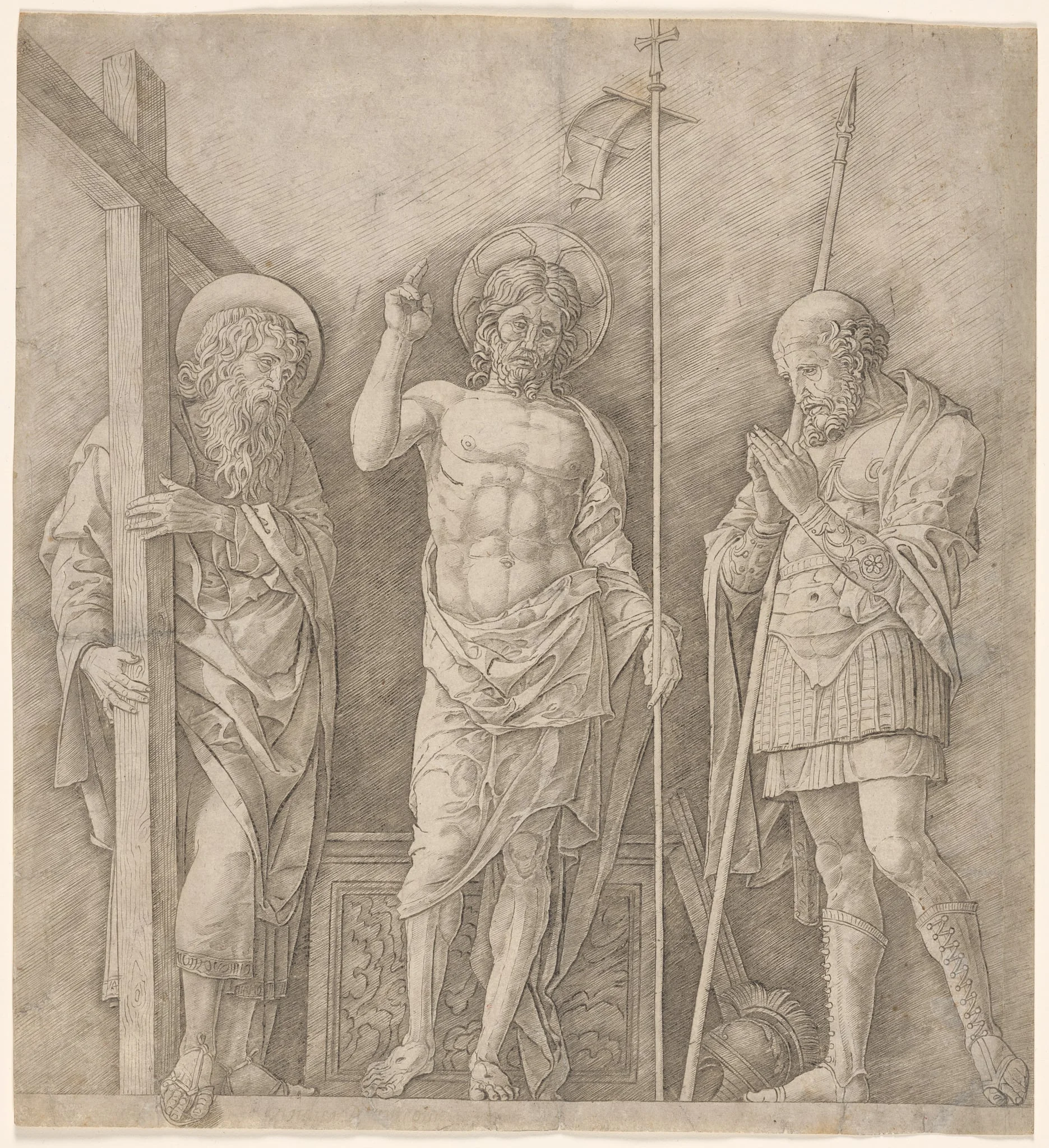 The Risen Christ Between Saints Andrew and Longinus, detail