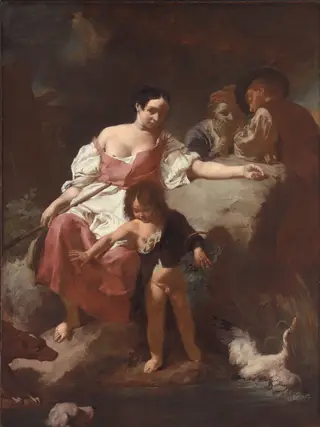 Pastoral Scene, by Giovanni Battista Piazzetta, oil, 1740