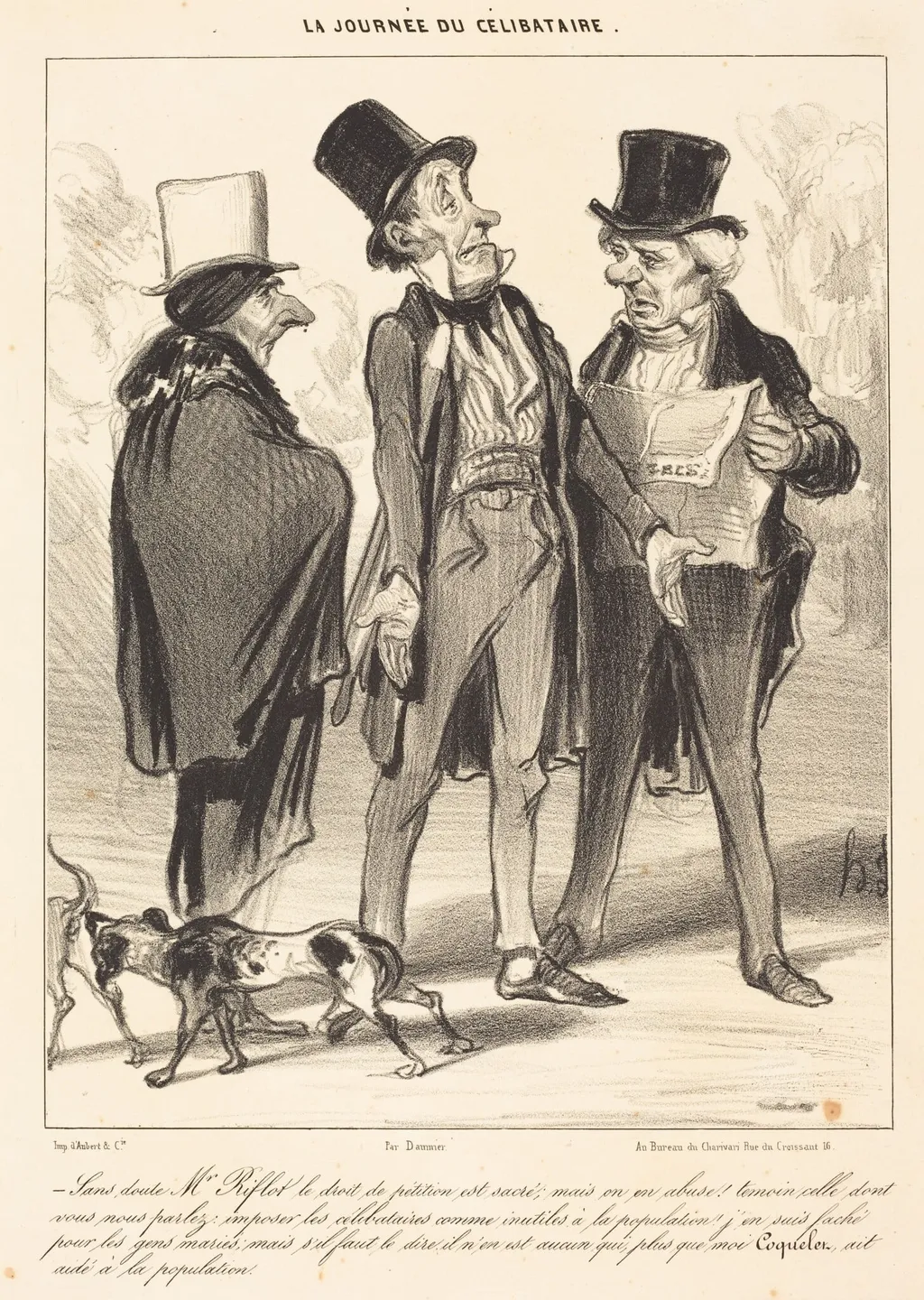 Sans doute M. Riflot le droit..., by Honoré Daumier, crayon, 1839