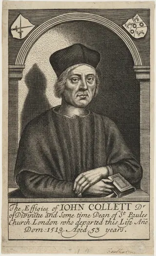 John Colet, D.D., by William Faithorne, ink, 1684